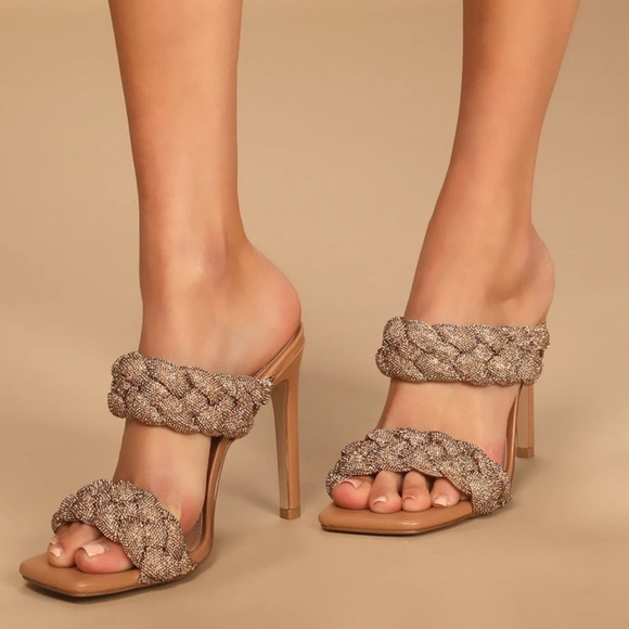 Steve Madden Shoes - Steve Madden Tan Braided Heeled Mules